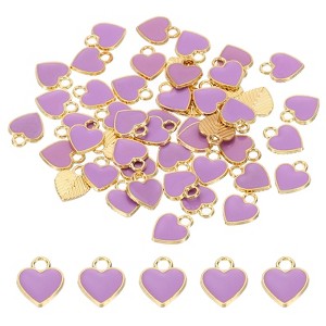 Unique Bargains Metal Bulk Elegant DIY Crafts Jewelry Making Heart Pendant 50 Pcs - 1 of 4