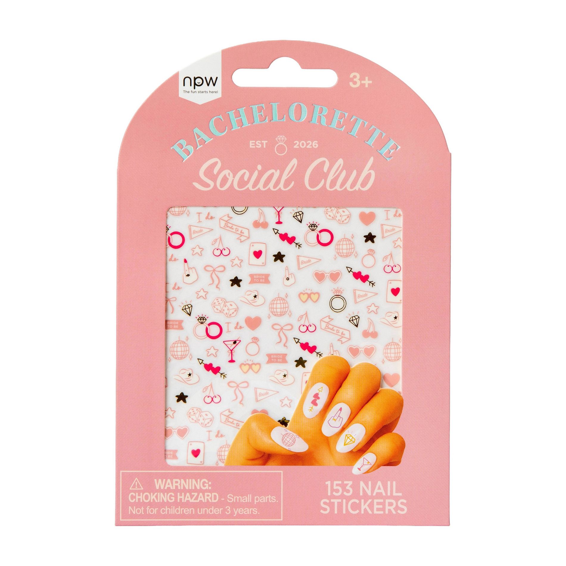 NPW 117pc Bachelorette Nail Stickers Pink