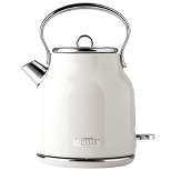 Haden 75012 Heritage 1.7 Liter Stainless Steel Body Countertop Retro Electric Kettle with Auto Shutoff & Dry Boil Protection, Ivory White