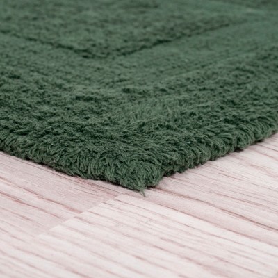 Green 2-Piece Reversible Cotton Bath Rug Set