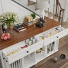 Lirago 63"Large Wooden Dog Crate Furniture with 2 Drawers-Water Resistant Indoor Double Dog Kennel with Sliding Door - 2 of 4