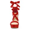 Allegra K Women's Open Toe Soft Insole Lace Up Platform Block Heel Sandals - 2 of 4