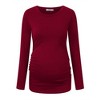 Maternity Shirt Side Button and Ruched Maternity Tunic Tops - 2 of 4