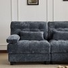 Okak Modern Soft Chenille Fabric Fluted Futon Sofa for Living Room Bedroom,2-Seat Loveseat Rest Couch with Adjustable Backrest & Pillows - 2 of 4