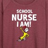 Women's - Dr. Seuss - School Nurse I Am Sam I Am Lightweight French Terry Wide Neck Long Sleeve Shirt - 2 of 4