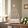 Vintage Birdcage Flower Basket ¨C Handmade Distressed Metal Decorative Cage with Floral Embellishments - 2 of 4
