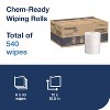 Tork Everwipe by Tork Chem-Ready Wiping Rolls, 1-Ply, 12 x 12, White, 90 Sheets, 6 Rolls/Carton - 3 of 4
