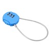 Unique Bargains Gym Toolbox Gate Case Small 3 Digit Padlock with Wire Rope - 3 of 4