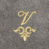 Linum Home Textiles 100% Turkish Cotton MONICA Gold Thread 2PC Embellished Washcloth Set - 3 of 3