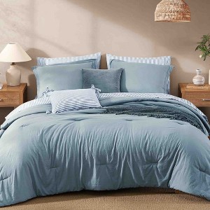 BAGOKIE 7 Pieces Bed in a Bag Comforter Set for All Season - 1 of 4