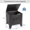VECELO 18/30/43" Storage Ottoman Wooden Bench with Wicker-Knot Cushions Toy Box Organizer with Safety Hinges Charcoal Gray/White - 3 of 4