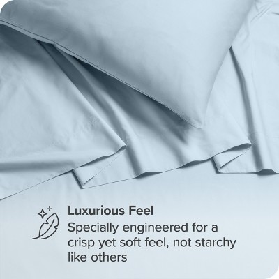 Winter Blue Full Organic Cotton Percale Sheet Set