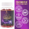 Hair Vitamins Gummies with Biotin 5000 mcg - Stronger, Radiant Hair, Skin & Nails Supplement Vitamin E & C - 60 Gummies By Nature's Nutrition - 3 of 4