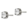 Chisel Stainless Steel Antiqued and Polished CZ Earrings - 2 of 4