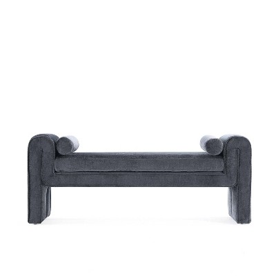 Manhattan Comfort 59" Concord Modern Chenille Upholstered Bench
