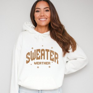 Sweater Weather Knit Print - Women's Graphic Hoodie - 1 of 3
