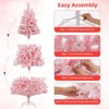 6Ft Pink Christmas Tree, Prelit Snow Flocked Artificial Xmas Tree with 250 Lights, 751 Branch Tips - 4 of 4