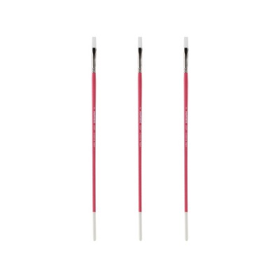 Creative Mark Pro White Soft Filament Acrylic Paint Brushes - Flat  Sets of 3 - Versatile Synthetic Brushes for Acrylic Painting , Gouache, Oils &