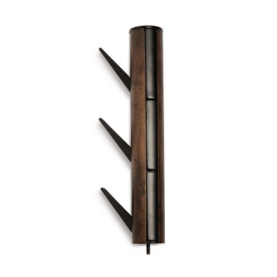 Flapper Sleek Black/Walnut 9-Hook Freestanding Coat Rack