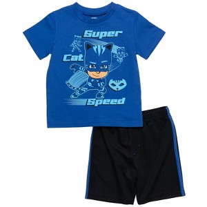 PJ Masks Gekko Owlette Catboy T-Shirt and Mesh Shorts Outfit Set Toddler to Little Kid - 1 of 4