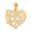Black Bow Jewelry 14k Yellow Gold and White Rhodium Mom Floral Heart Pendant, 15mm - 3 of 4