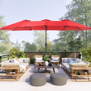 Sonkuki 15x9ft Double-Sided Patio Umbrella Aluminum with Large Canopy - 1 of 4