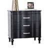 Glam Stylish Modern Black 1pc Nightstand Solidwood Turned Wood Leg Curved Front Panels Bedroom Furniture Bedside - 4 of 4