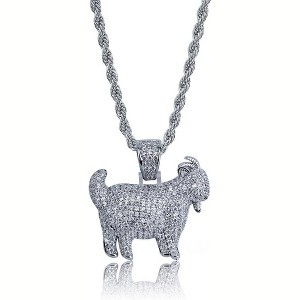 TOPGRILLZ Goat Chain Gold Necklace for Men Eagle Chain Rope Iced out Cubic Zirconia 14K Gold Plated Stainless Steel Necklace 24" Birthday Gifts - 1 of 4
