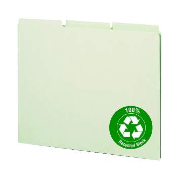 Smead Pressboard Guides, Plain 1/3-Cut Tab (Blank), Letter Size, Gray/Green, 100 per Box (50334)
