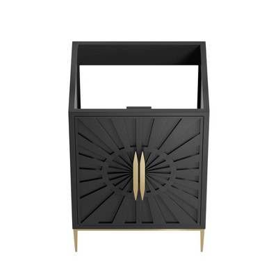 Modway Black and Gold 24" Single Bathroom Vanity Cabinet