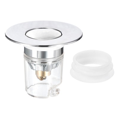Unique Bargains Stainless Steel Anti-Backflow Bathroom with Protective Cover Drain Stoppers