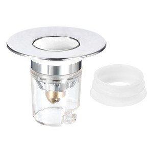 Unique Bargains Stainless Steel Anti-Backflow Bathroom with Protective Cover Drain Stoppers - 1 of 4
