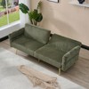 TiramisuBest 79" Corduroy Sofa Bed, Green Foldable Double Couch with Adjustable Armrests for Living Room & Apartments - 3 of 4