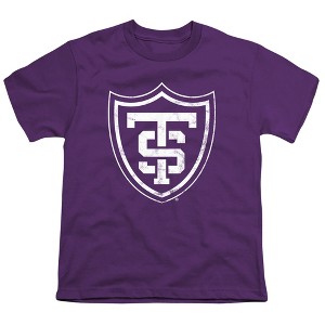 University Of St. Thomas Distressed Primary Logo Kids T-Shirt For Youth Purple - 1 of 4