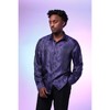 Cloudstyle Mens Floral Rose Print Long Sleeve Dress Shirt for Prom Wedding - 3 of 4