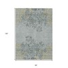 Gray Charcoal And Gold Floral Washable Indoor Outdoor Area Rug - 3 of 4