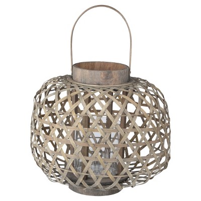 Coconio Wood Lattice Lantern Round - A&B Home