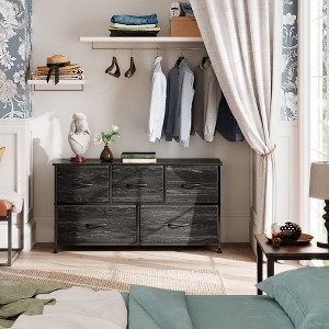 Fabric Dresser for Bedroom, Wide 5-Drawer Chest of Drawers with Storage Organizer Unit - 1 of 4