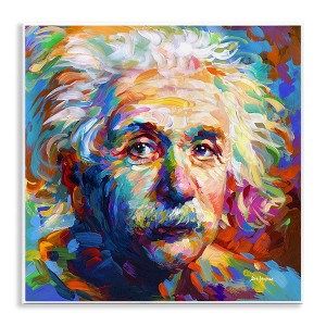 Stupell Industries Abstract Albert Einstein Portrait Wall Plaque Art, 12" x 12" - 1 of 4