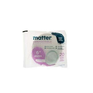 Matter Compostable Fiber Disposable Dessert Plates 6" - White - 20ct - 1 of 4
