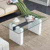 NicBex 43.3 Inch Rectangle Dining Table with Glass Tabletop and MDF Legs for 4 to 6,Living Meeting Room - 2 of 4