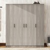 TIRAMISUBEST 4-Door Wardrobe with 1 Storage Drawer and Hanging Rod, Modern Bedroom Armoire Closet with Storage Shelves - 3 of 4