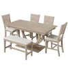 NicBex Dining Table Set for 6 Morden Dining Room Table with Half Round Base, 4 Linen Chairs and 1 Bench for Kitchen - 4 of 4