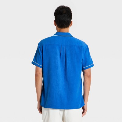 Мужские рубашки Goodfellow & Co Men's Short Sleeve Camp Collar Button-Down Gauze Shirt - Goodfellow & Co™ Red L — фото 2