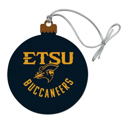 ETSU Buccaneers Wood Christmas Tree Holiday Ornament