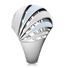 Slickblue Women’s Spiral Stripe Ring – Silver Stainless Steel with Light Blue & White Accents,Polished Finish,Sizes 5-10 - 4 of 4