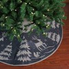 Northlight 56" Gray and Black Reindeer in Forest Christmas Tree Skirt - 2 of 3