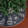 Northlight 56" Gray and Black Reindeer in Forest Christmas Tree Skirt - image 2 of 3