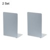 Unique Bargains Stationery Desktop Office Metal L-Shaped Desk Organizer Bookends 2 Set - 3 of 4