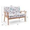 Costway Modern Fabric Loveseat Sofa Couch Upholstered 2-Seat Wood Armchair - 3 of 4